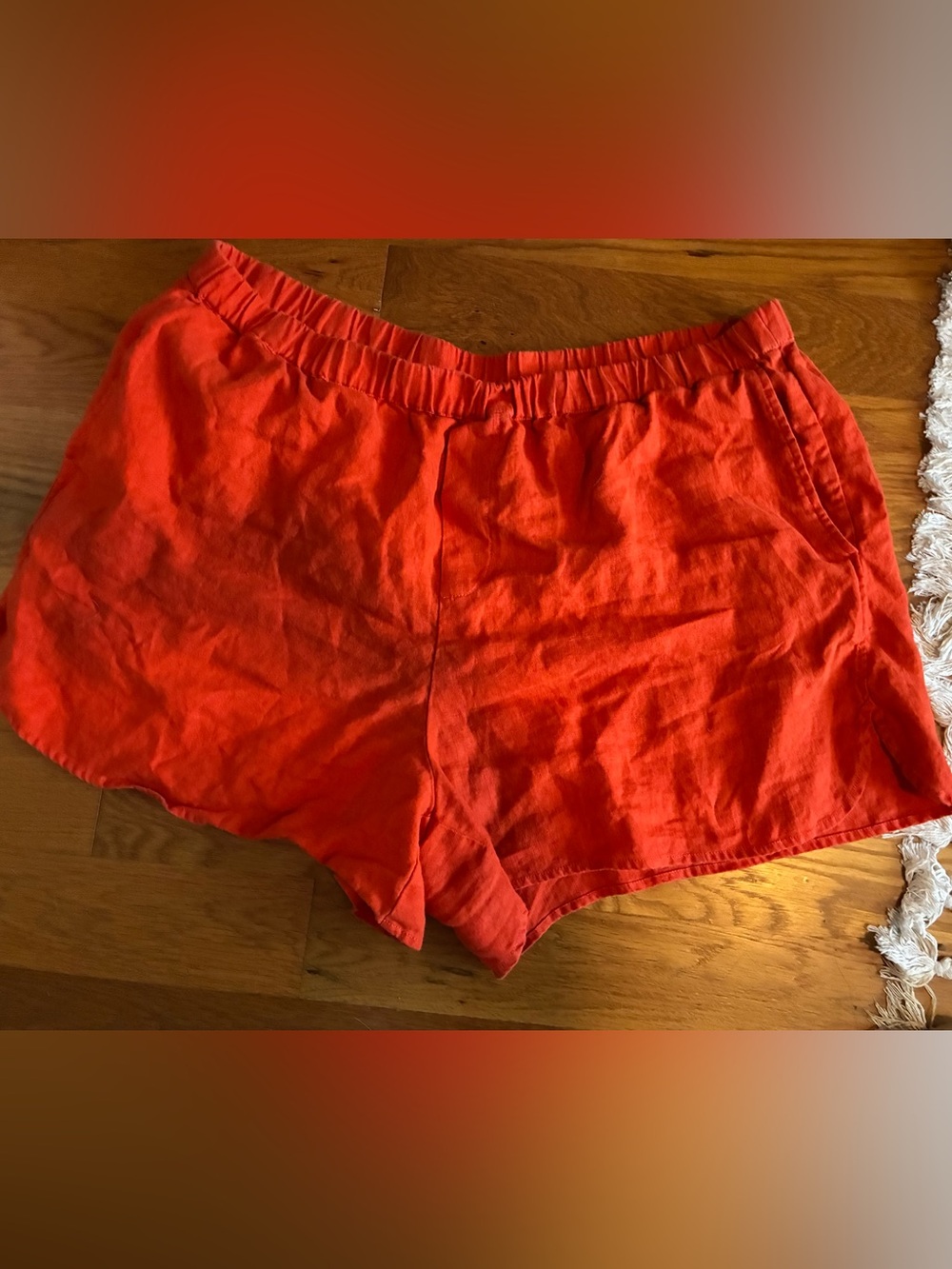 Madewell dolphin hem linen shorts XXL